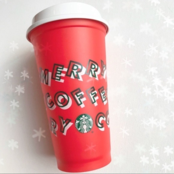 Starbucks Merry Coffee Red Holiday Christmas Hot Cup NWOT